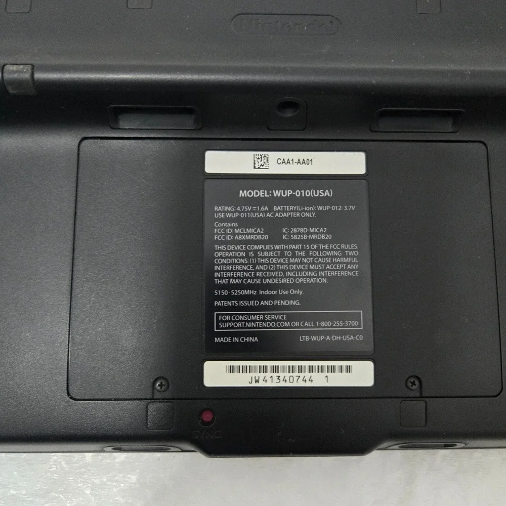 Nintendo Wii U GamePad Controller Black Model WUP-010(USA) Untested As Is
